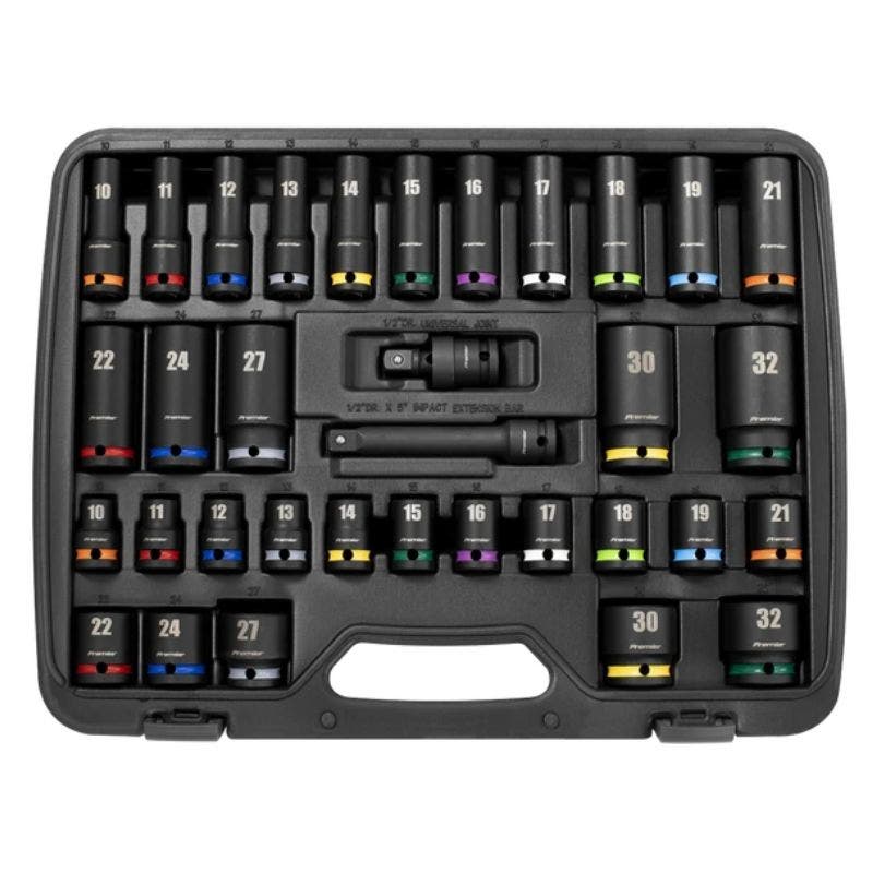 Sealey AK5635M Premier Impact Socket Set 1/2"Sq Drive 34pc
