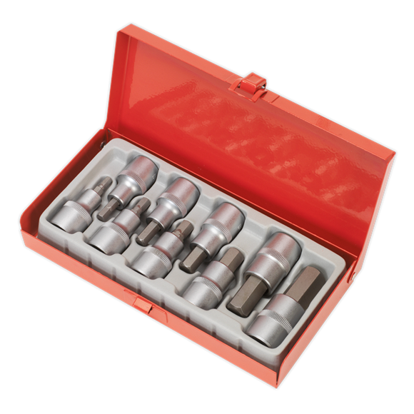 Sealey AK620 Hex Socket Bit Set 9pc 1/2"Sq Drive