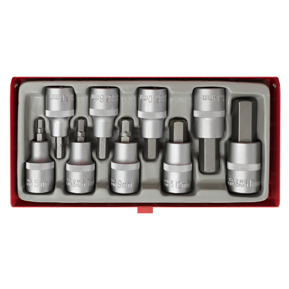 Sealey AK620 Hex Socket Bit Set 9pc 1/2"Sq Drive