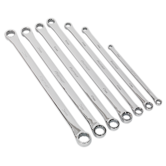 Sealey AK6311 Extra-Long Double End Ring Spanner Set 7pc