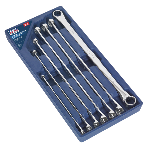 Sealey AK6311 Extra-Long Double End Ring Spanner Set 7pc