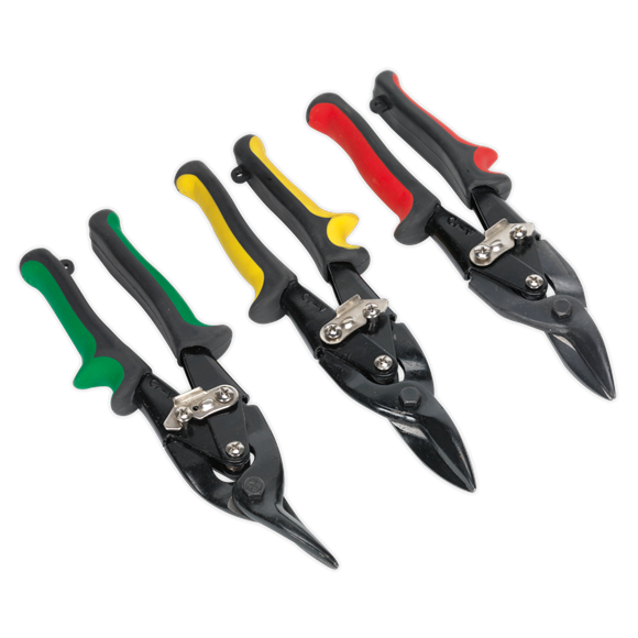 Sealey AK6907 Aviation Tin Snips Set 3pc