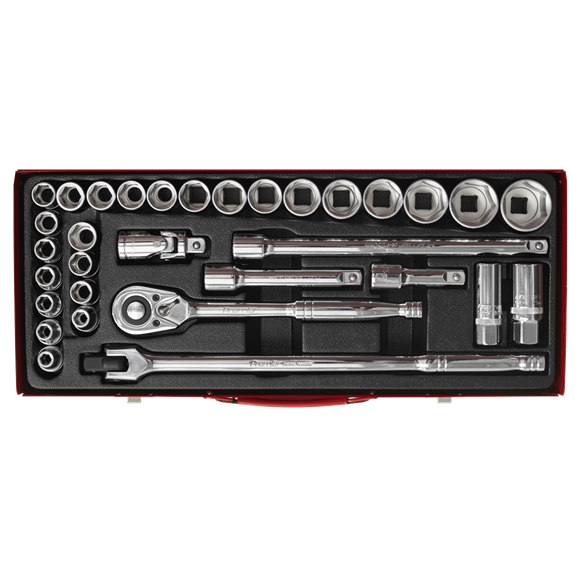 Sealey AK693 Socket Set 32pc 1/2"Sq Drive 6pt WallDrive® - Metric/Imperial