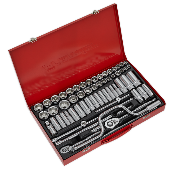 Sealey AK694 Socket Set 64pc 3/8" & 1/2"Sq Drive 6pt WallDrive® - Metric/Imperial