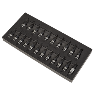 Sealey AK7985 TRX-Star*/Hex/Spline Socket Bit Set 22pc 3/8"Sq Drive Black Series