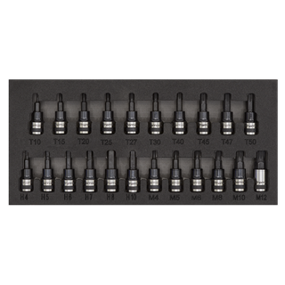 Sealey AK7985 TRX-Star*/Hex/Spline Socket Bit Set 22pc 3/8"Sq Drive Black Series