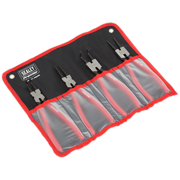Sealey AK8456 Internal/External Circlip Pliers Set 4pc 230mm