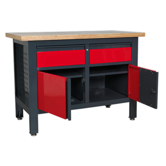 Sealey AP1372A Workstation with 2 Drawers & 2 Cupboards