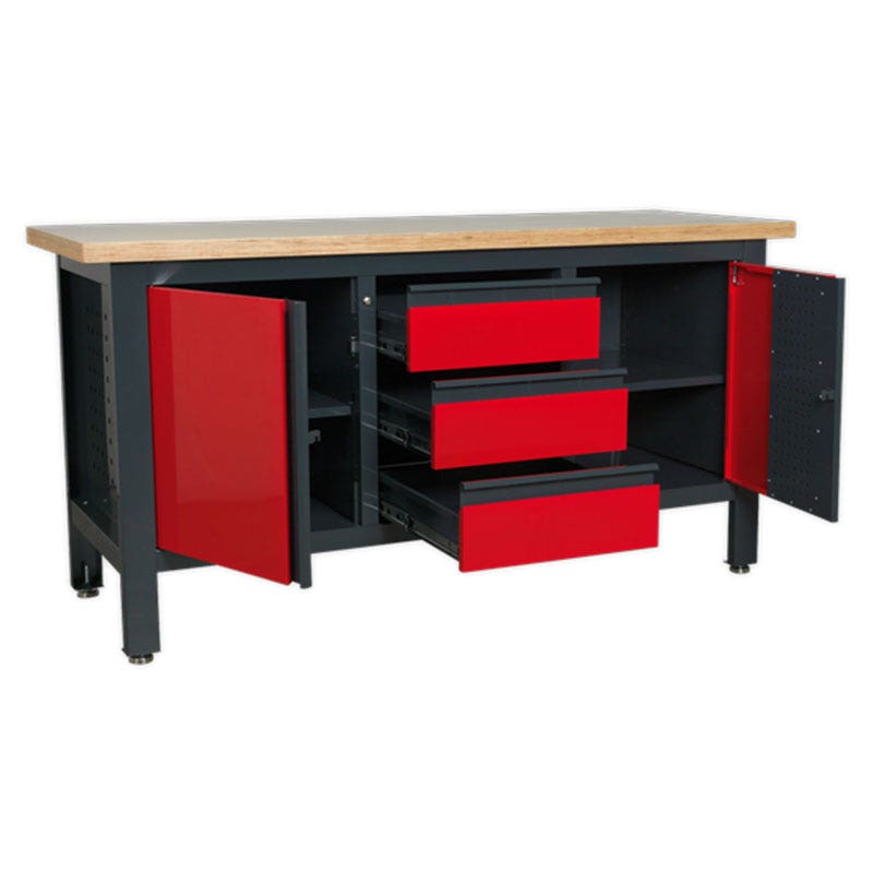 Sealey AP1905C Workstation with 3 Drawers & 2 Cupboards