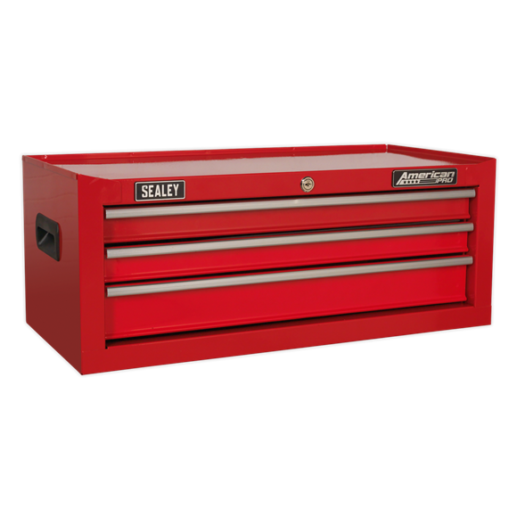 Sealey AP223 Mid-Box 3 Drawer with Ball-Bearing Slides - Red