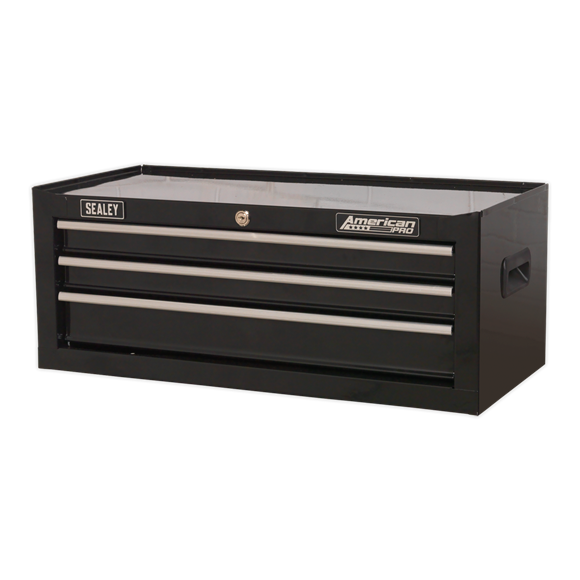 Sealey AP223B Mid-Box 3 Drawer with Ball-Bearing Slides - Black