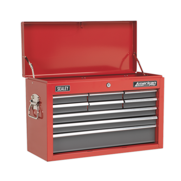Sealey AP2250BBCOMBO Topchest & Rollcab Combination 14 Drawer with Ball-Bearing Slides - Red/Grey & 239pc Tool Kit