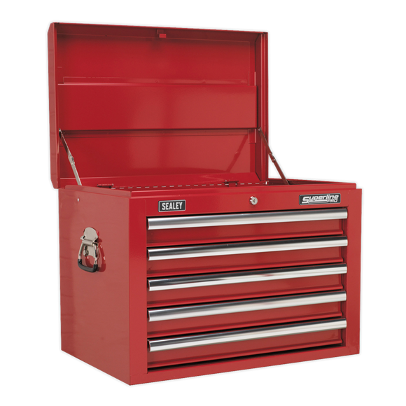 Sealey AP26059T Topchest 5 Drawer with Ball Bearing Slides - Red