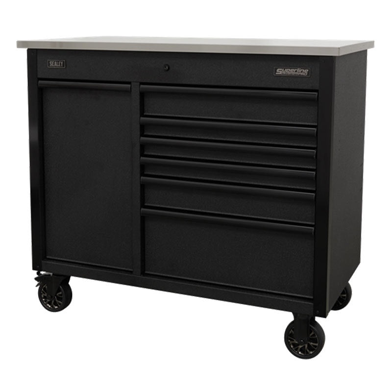 Sealey AP4206BE Superline PRO Mobile Tool Cabinet with Power Tool Charging Drawer 1120mm