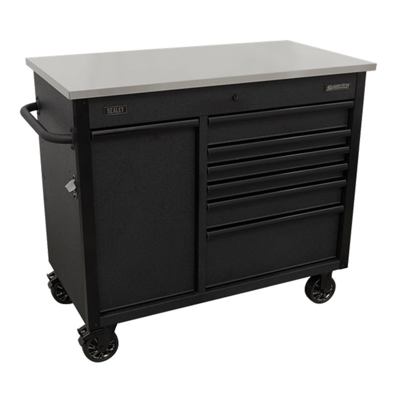 Sealey AP4206BE Superline PRO Mobile Tool Cabinet with Power Tool Charging Drawer 1120mm