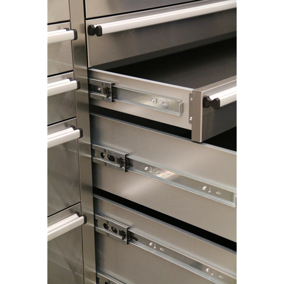 Sealey AP7210SS Mobile Stainless Steel Tool Cabinet 10 Drawer & Cupboard