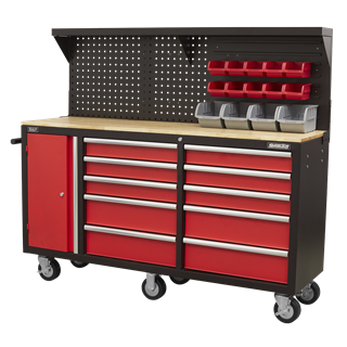 Sealey AP6310 Mobile Workstation 10 Drawer with Backboard