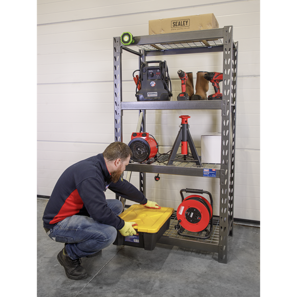 Sealey AP6372 Heavy-Duty Racking Unit with 4 Mesh Shelves 640kg Capacity Per Level 978mm