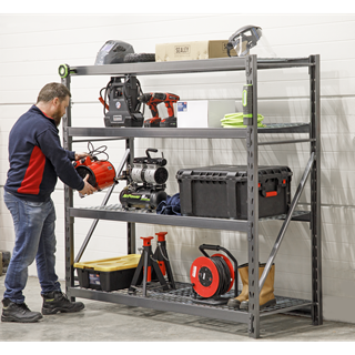 Sealey AP6572 Heavy-Duty Racking Unit with 4 Mesh Shelves 640kg Capacity Per Level 1956mm