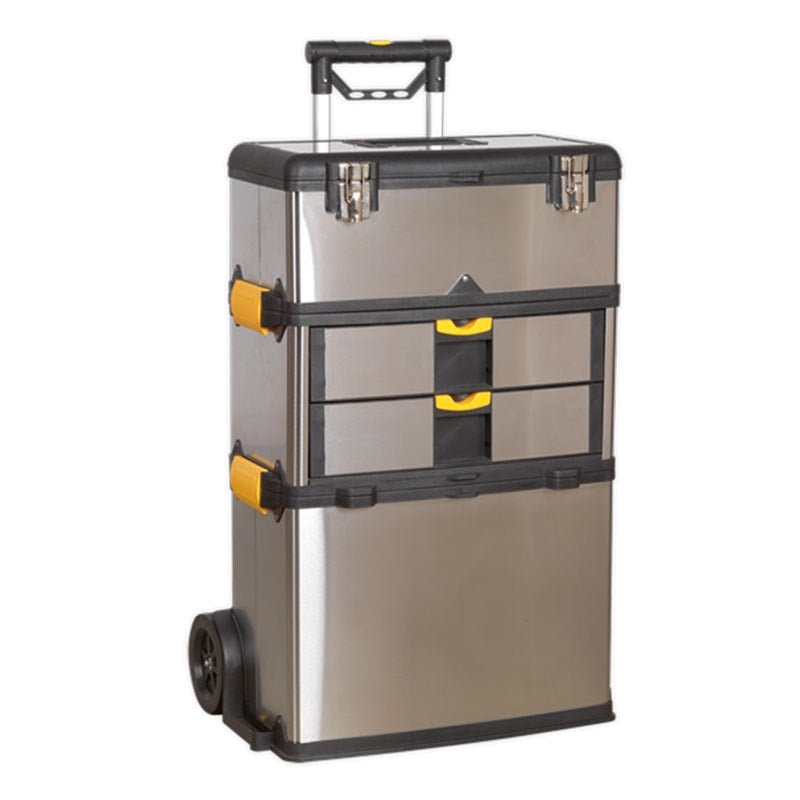 Sealey AP855 Mobile Stainless Steel/Composite Toolbox with 3 Compartments