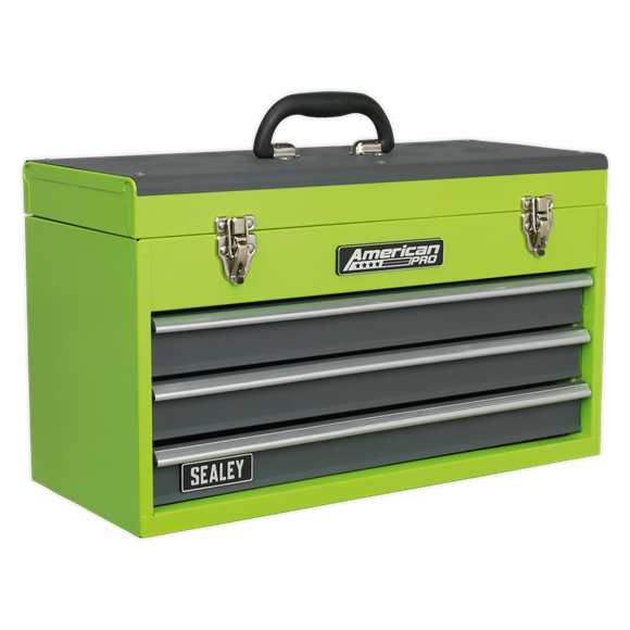 Sealey AP9243BBHV American PRO Tool Chest 3 Drawer - Green/Grey