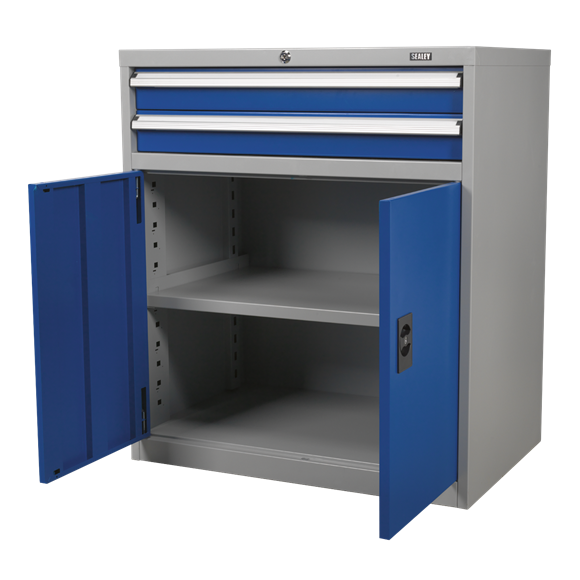 Sealey API8810 Industrial Cabinet 2 Drawer & 1 Shelf Double Locker