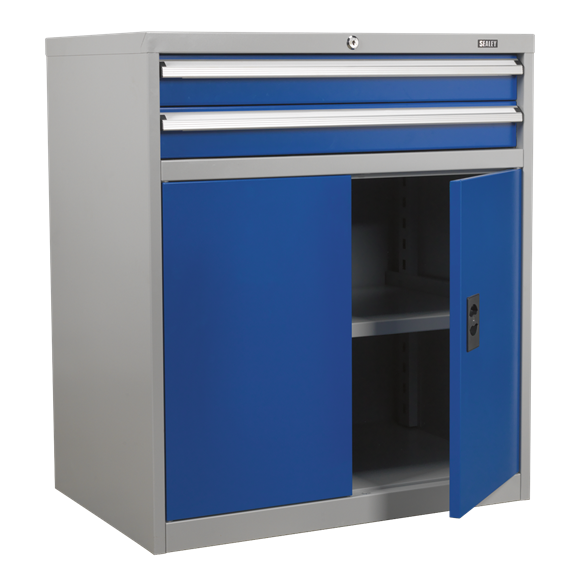Sealey API8810 Industrial Cabinet 2 Drawer & 1 Shelf Double Locker