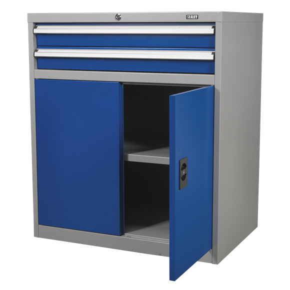 Sealey API8810 Industrial Cabinet 2 Drawer & 1 Shelf Double Locker