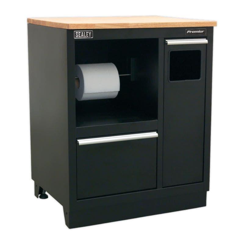 Sealey APMSCOMBO6W Premier 1.7m Corner Storage System - Oak Worktop