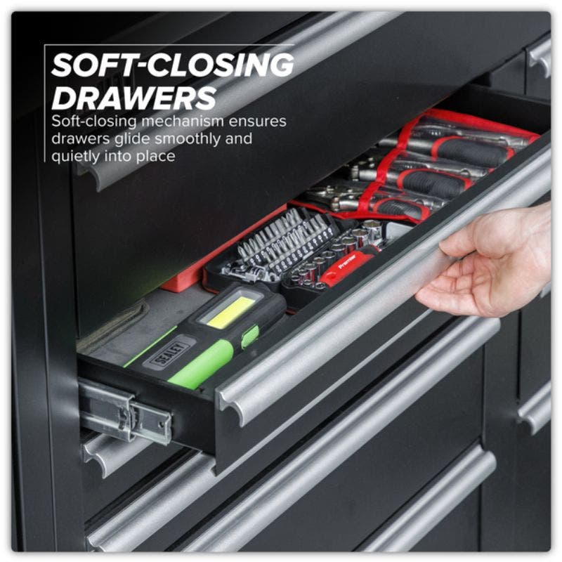 Sealey APMSCOMBO6SS Premier 1.7m Corner Storage System - Stainless Worktop