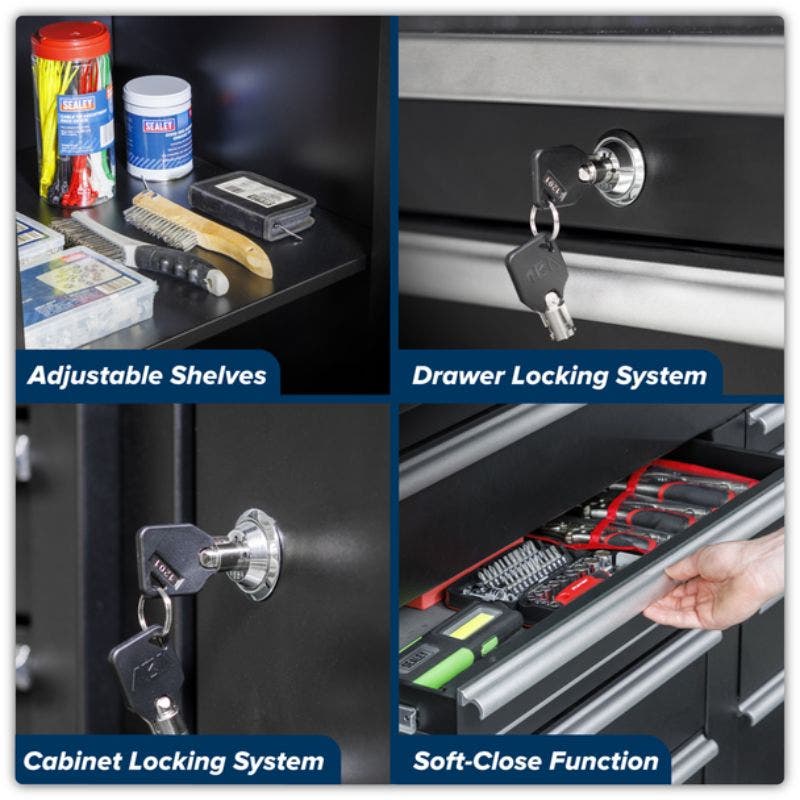 Sealey APMSCOMBO1SS Premier 2.48m Storage System - Stainless Worktop