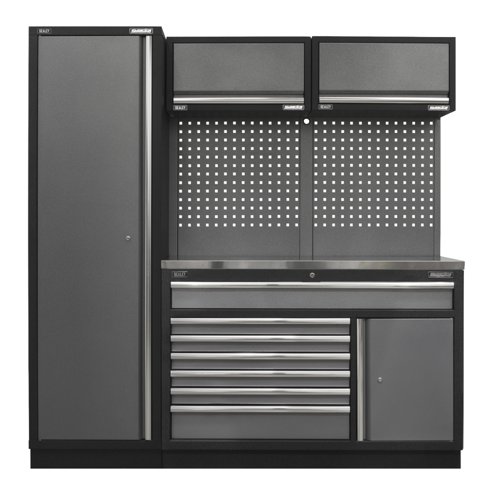 Sealey APMSSTACK09SS Superline Pro 1.96m Storage System - Stainless Steel Worktop