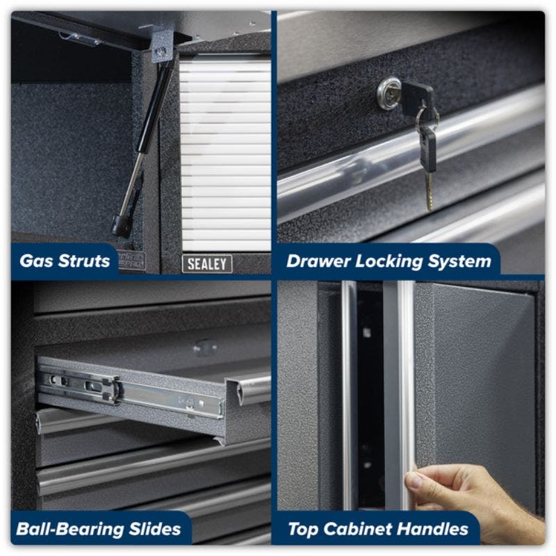 Sealey APMSSTACK01SS Superline Pro 4.9m Storage System - Stainless Worktop