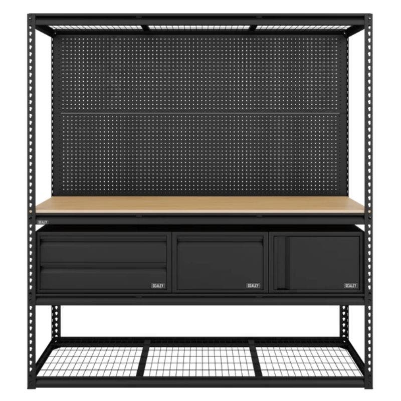 Sealey Heavy-Duty Modular Workbench & Racking Kit with 3 Storage Units