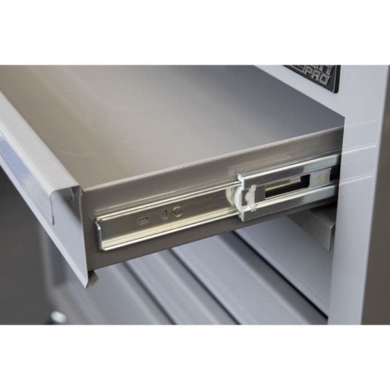 Sealey APMWS1G American PRO Mobile Workstation with Wooden Worktop 5 Drawer - Grey