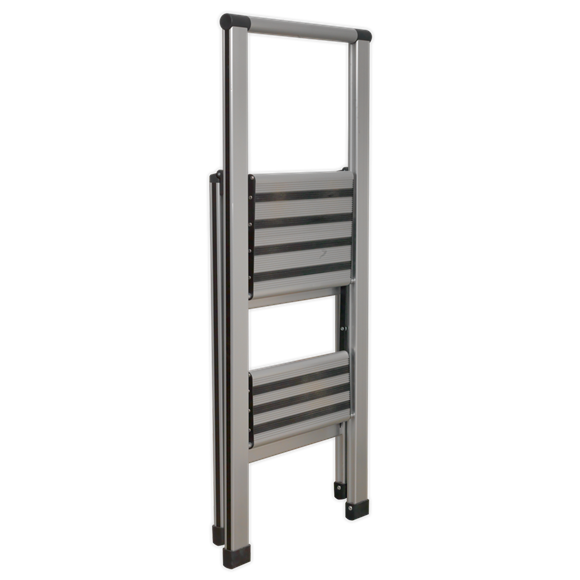 Sealey APSL2 Aluminium Professional Folding Step Ladder 2-Step 150kg Capacity