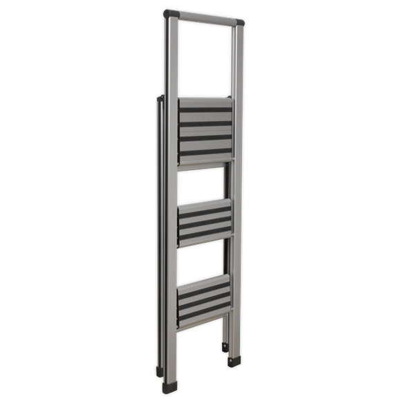 Sealey APSL3 Aluminium Professional Folding Step Ladder 3-Step 150kg Capacity
