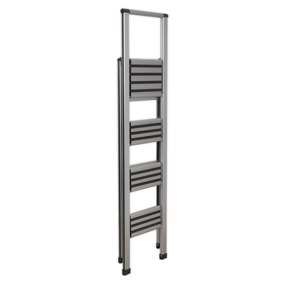 Sealey APSL4 Aluminium Professional Folding Step Ladder 4-Step 150kg Capacity