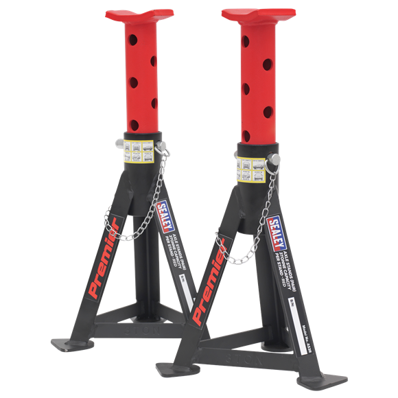 Sealey AS3R Axle Stands (Pair) 3tonne Capacity per Stand - Red