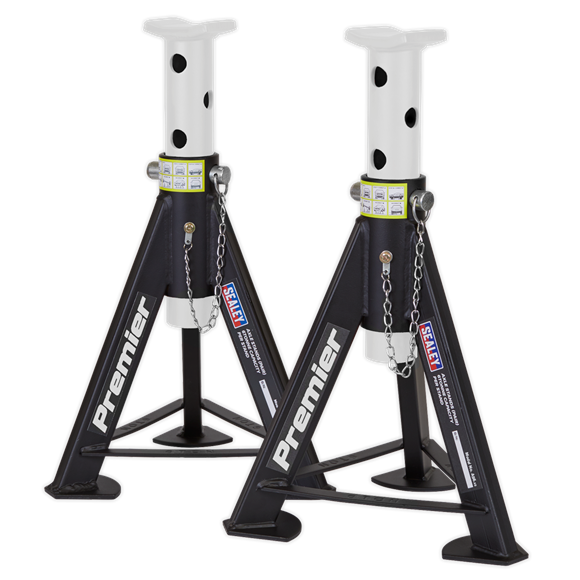 Sealey AS6 Axle Stands (Pair) 6tonne Capacity per Stand - White