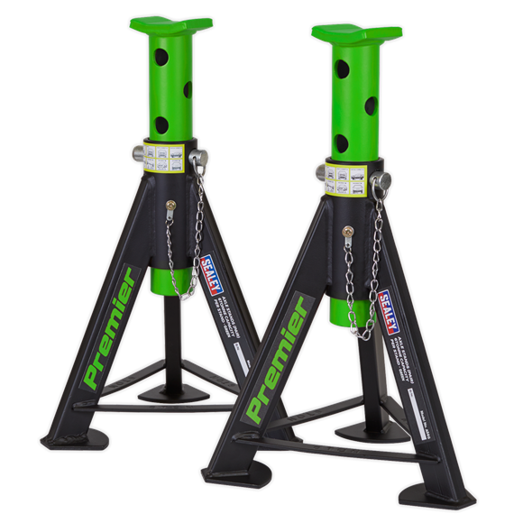 Sealey AS6G Axle Stands (Pair) 6tonne Capacity per Stand - Green