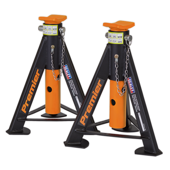 Sealey AS6O Axle Stands (Pair) 6tonne Capacity per Stand - Orange
