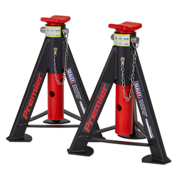 Sealey AS6R Axle Stands (Pair) 6tonne Capacity per Stand - Red