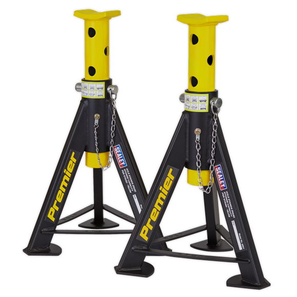 Sealey AS6Y Axle Stands (Pair) 6tonne Capacity per Stand - Yellow