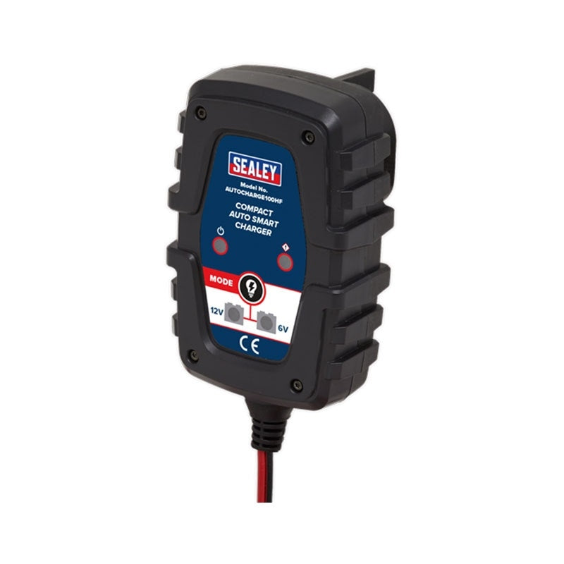 Sealey AUTOCHARGE100HF Compact Auto Smart Charger 1A 6/12V