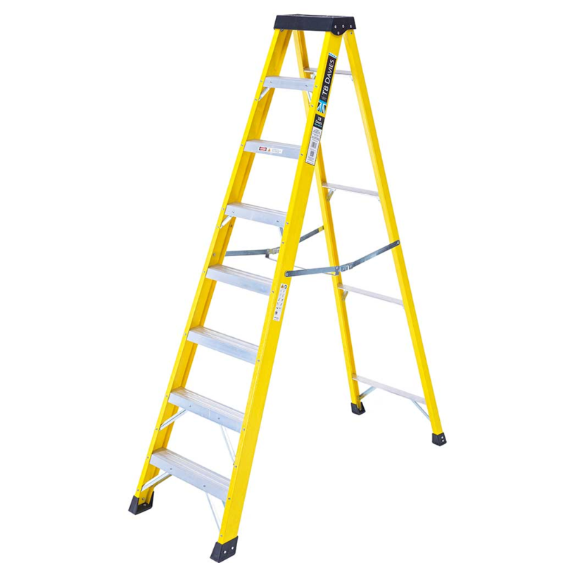 TB Davies 1235-008 8 Tread Heavy-Duty Fibreglass Swingback Step Ladder