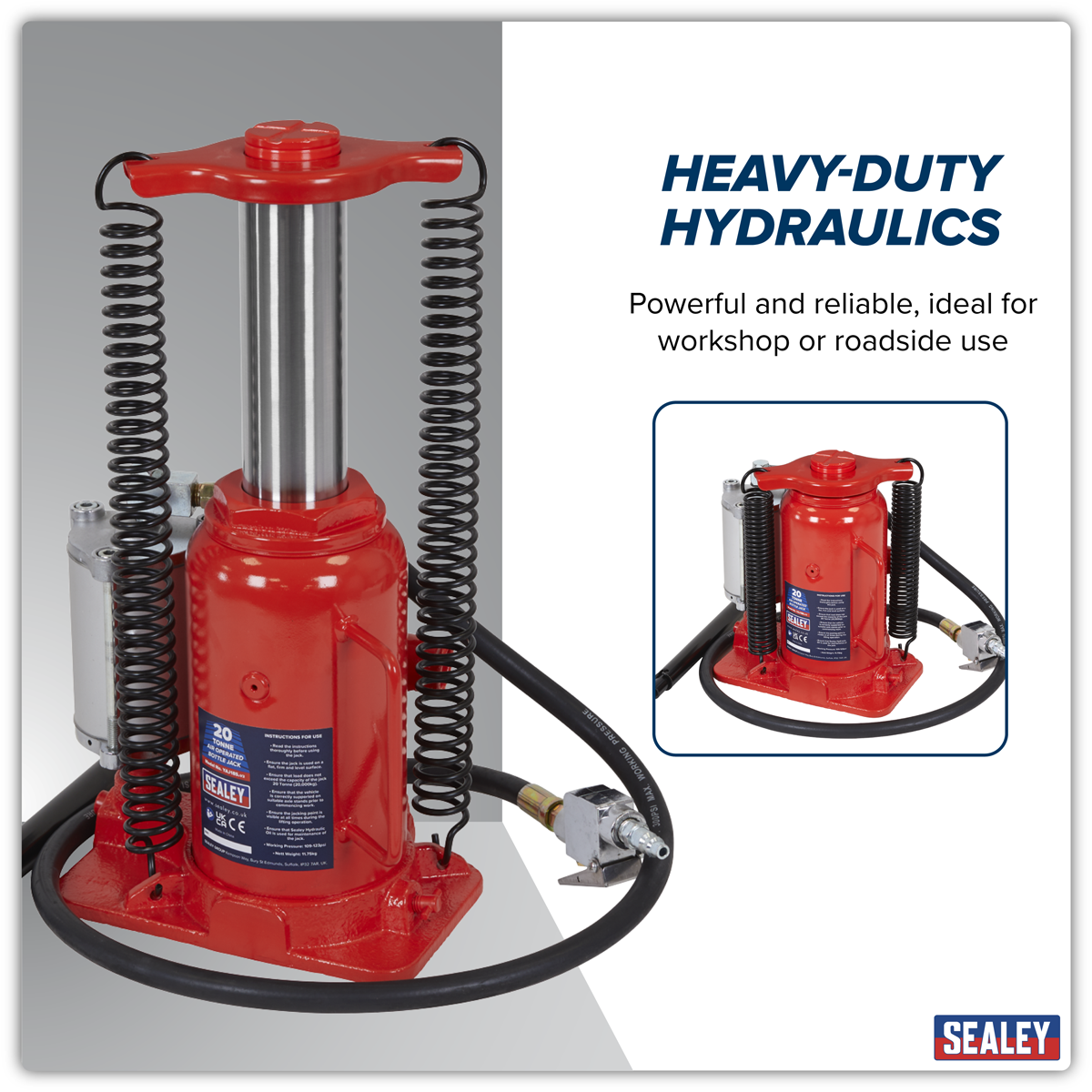 Sealey YAJ18S Air Operated Bottle Jack 20tonne