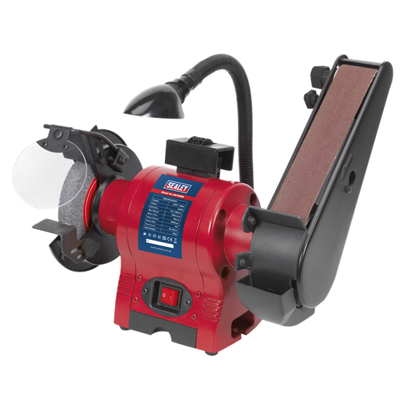Sealey BG150BS Bench Grinder Ø150mm with 50mm Belt Sander & Work Light 250W/230V