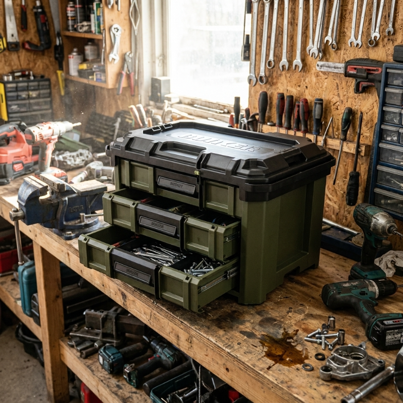 BUNKER 29441 Load-Up Stacking 3 Drawer Tool Box, 570mm