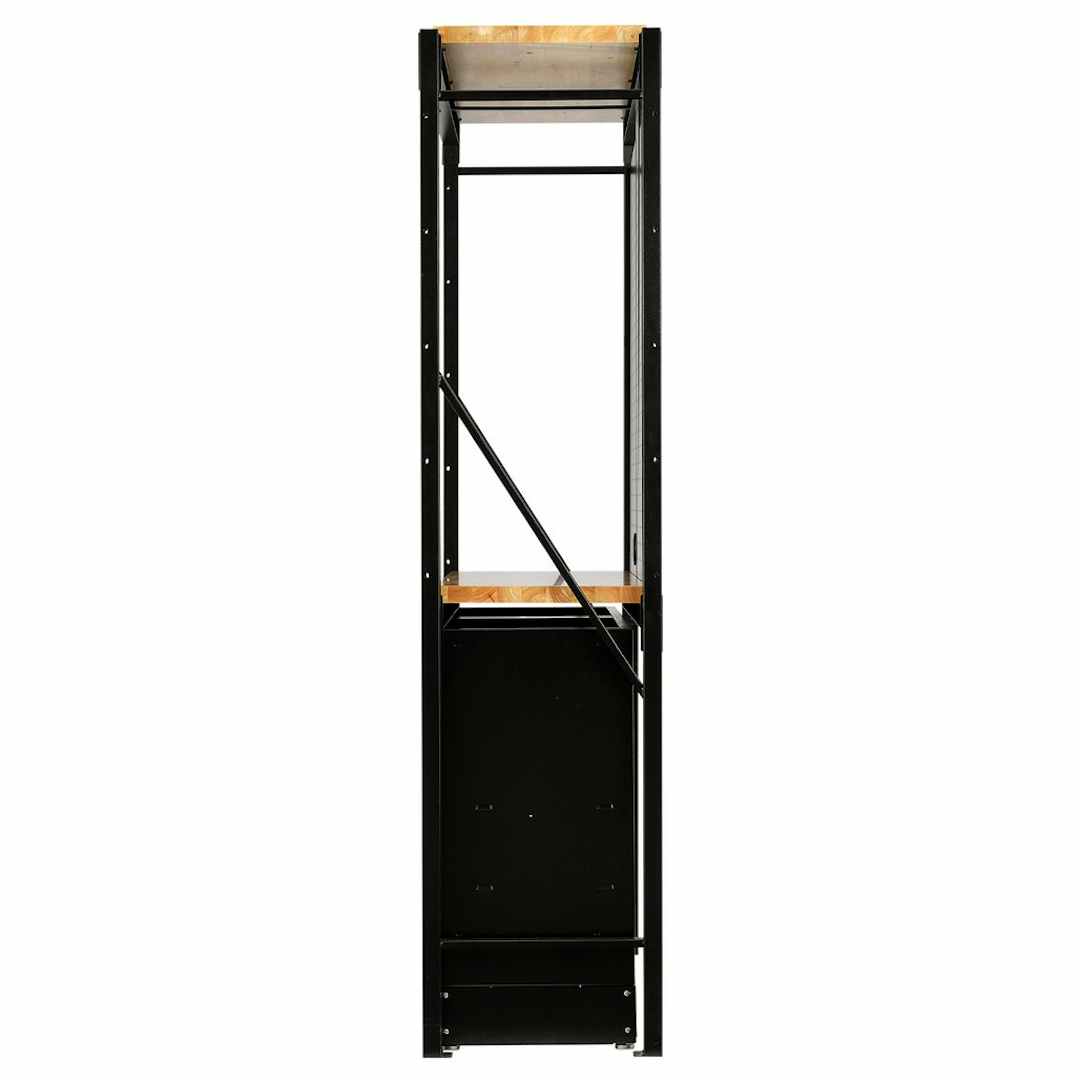 BUNKER 28005 14 Piece Modular Storage Combo 2 Tier Racking with Hardwood Shelving, Pegboards and Floor Cabinet, 1500mm